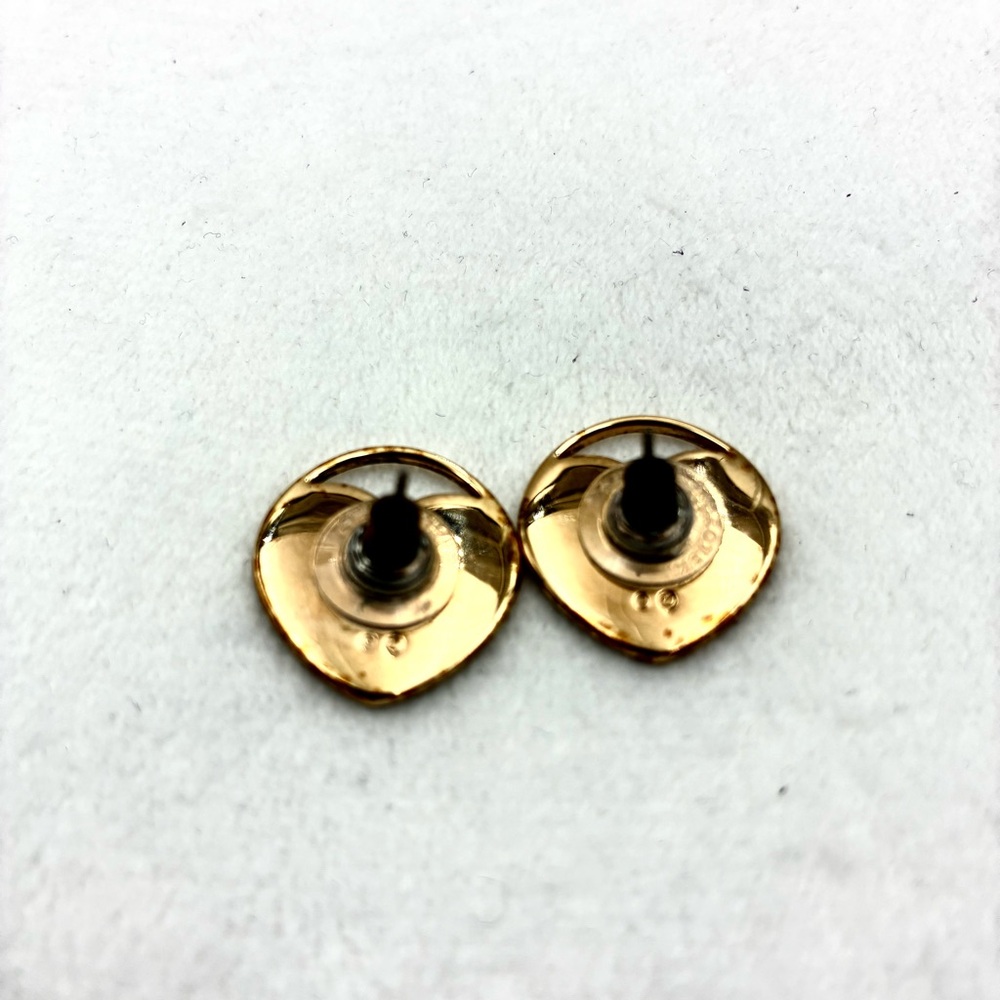 Ginger Swarovski Stud Pierced Earrings with Black Crystal and rose gold platin - Picture 3 of 6